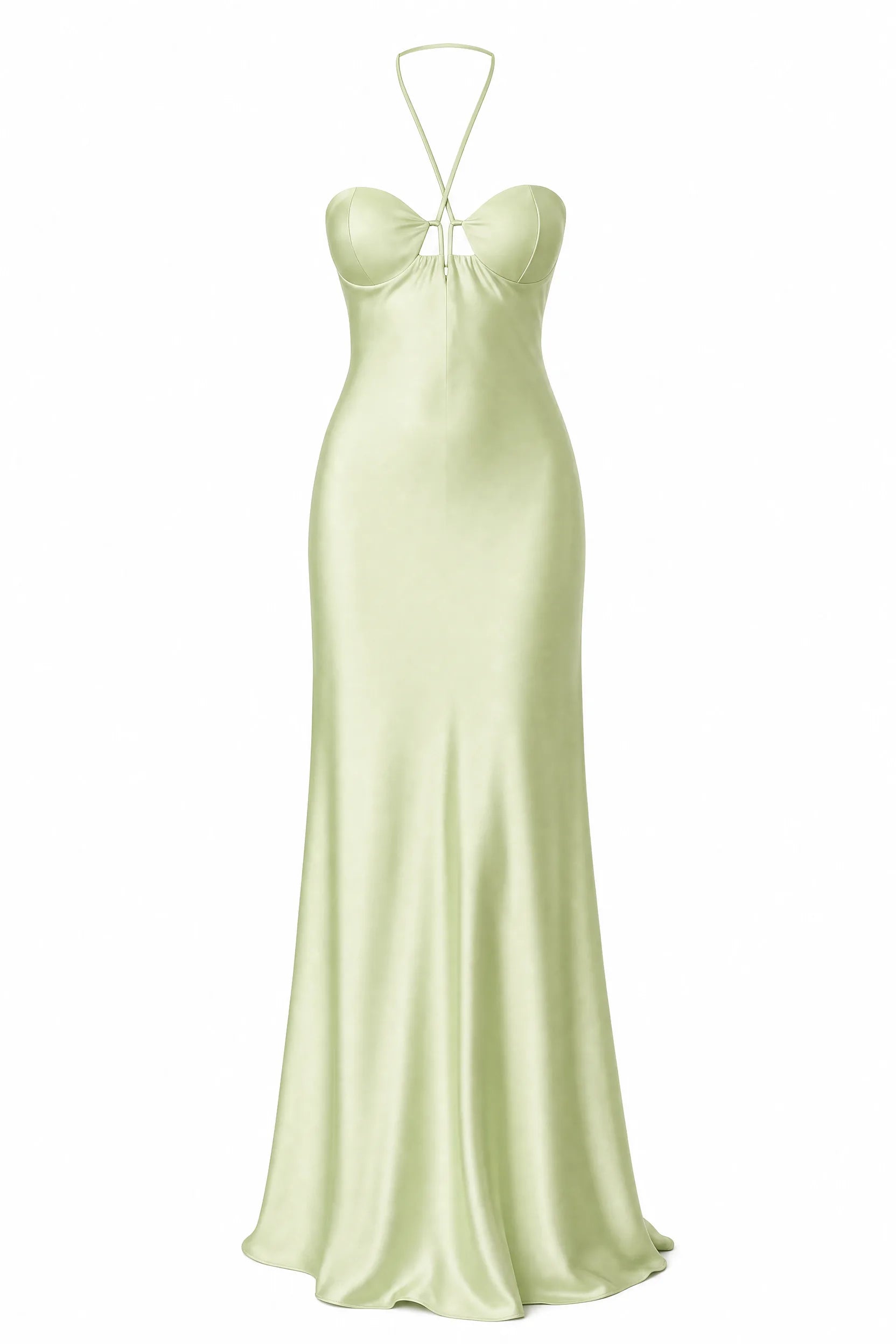 Robe longue vert clair à dos nu | Lounelle Paris
