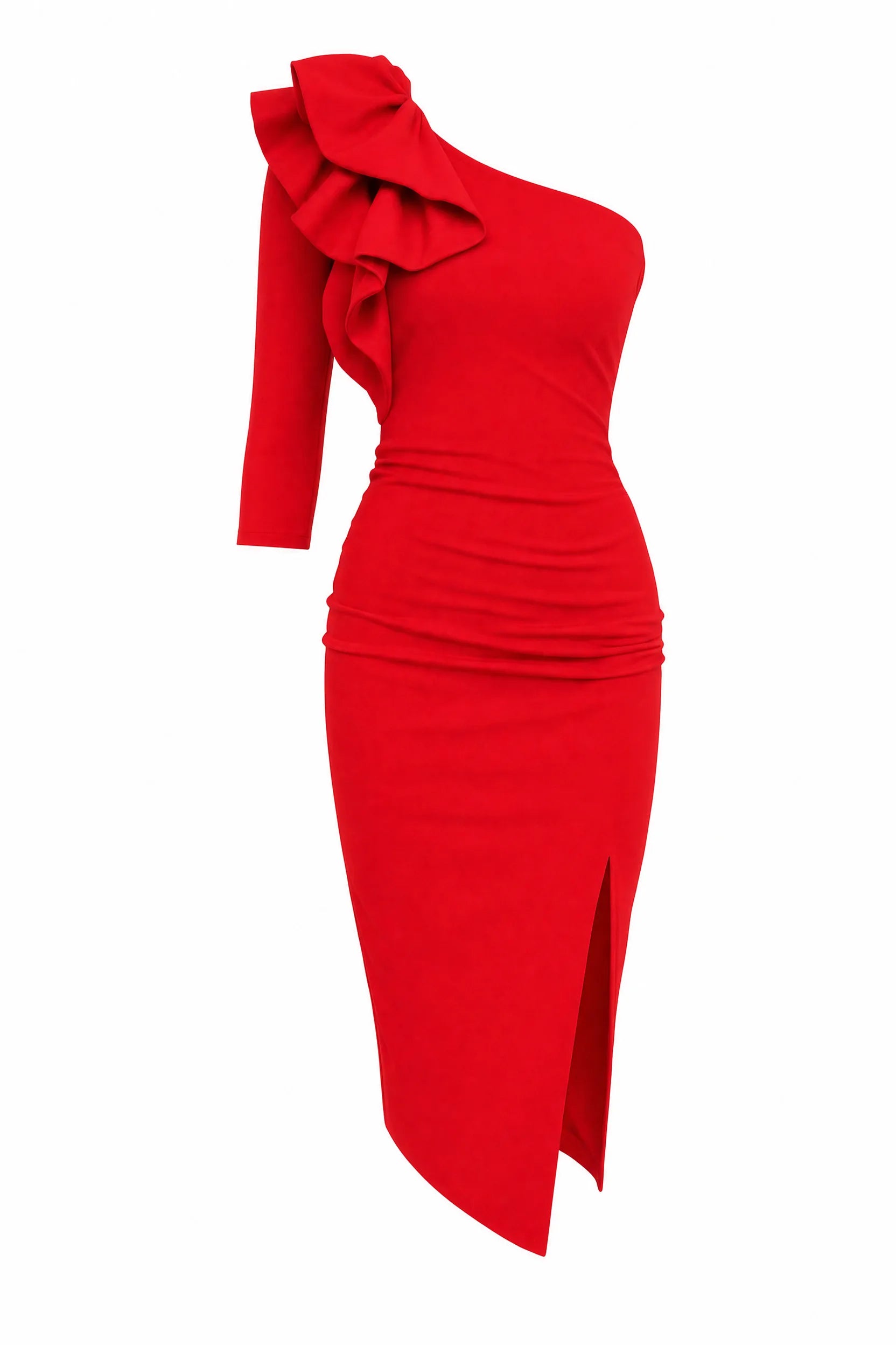 Robe midi asymétrique fendue | Lounelle Paris