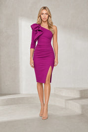 Robe midi asymétrique fendue | Lounelle Paris