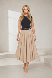 Robe noire bicolore sans manches | Lounelle Paris