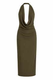 Robe olive col licou dos nu | Lounelle Paris