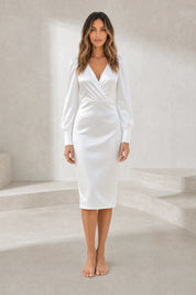 Robe satinée à col V | Lounelle Paris