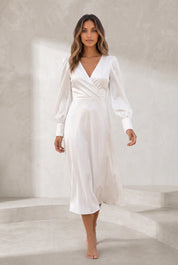 Robe satinée à col V | Lounelle Paris