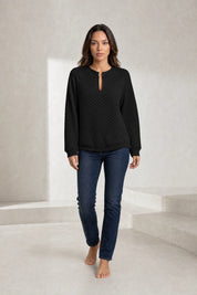 Sweat matelassé col fendu | Lounelle Paris