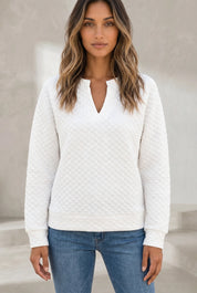 Sweat texturé col en V | Lounelle Paris