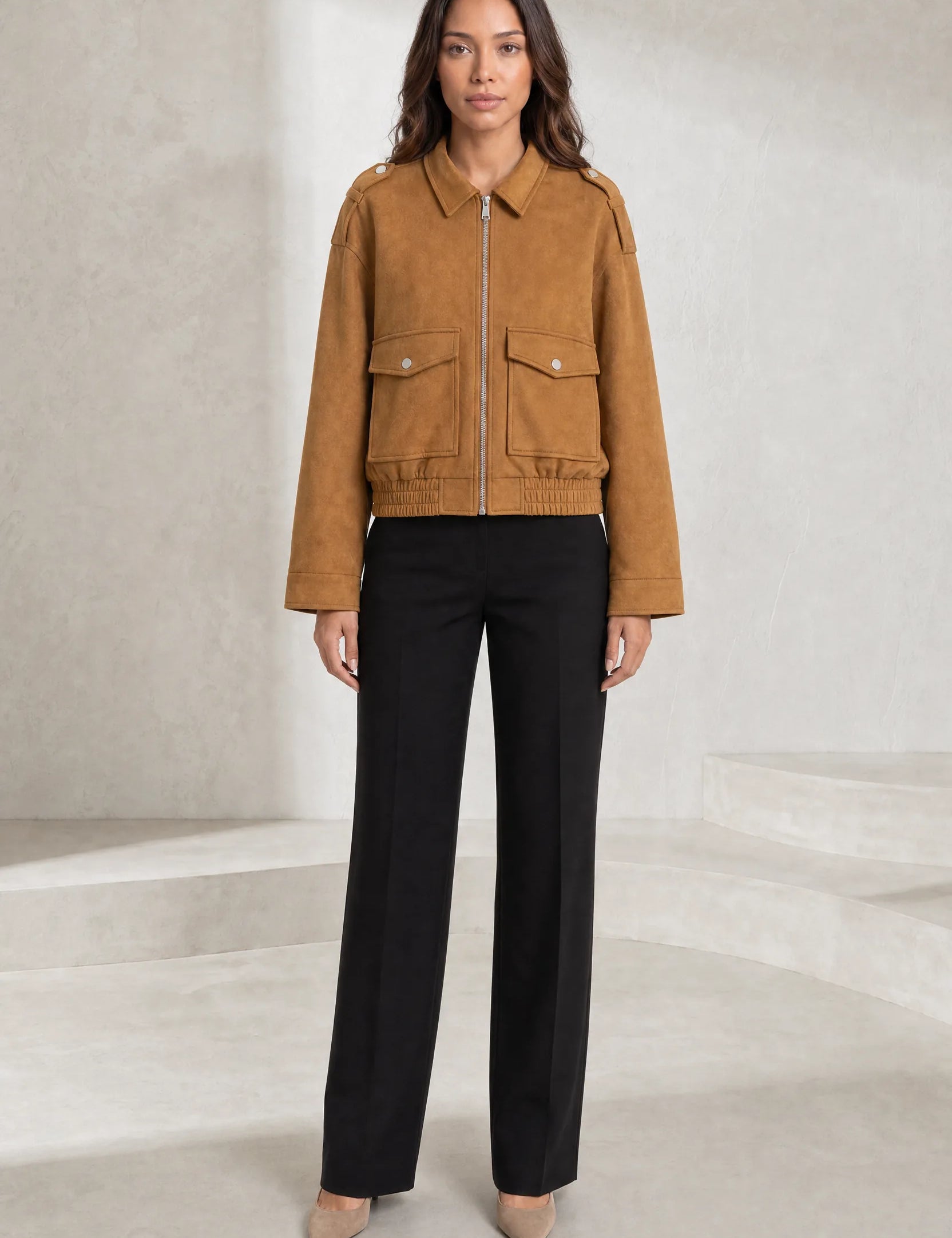 Veste ample effet suédine | Lounelle Paris