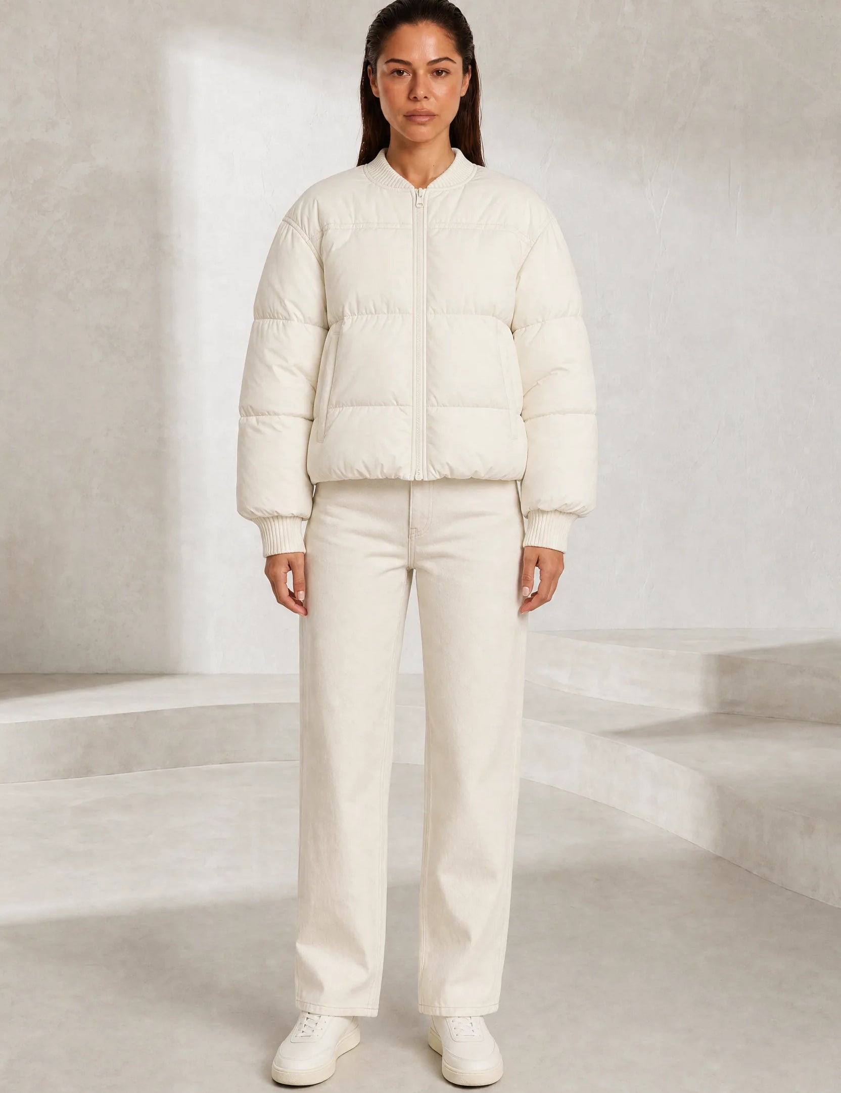 Veste matelassée courte col baseball | Lounelle Paris
