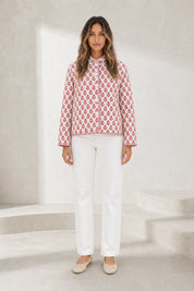 Veste matelassée imprimée col montant | Lounelle Paris